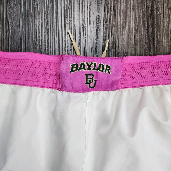 Nike Baylor Bears Basketball Shorts White Green Team Issued Size42 Large 2016-17 - Picture 3 of 12